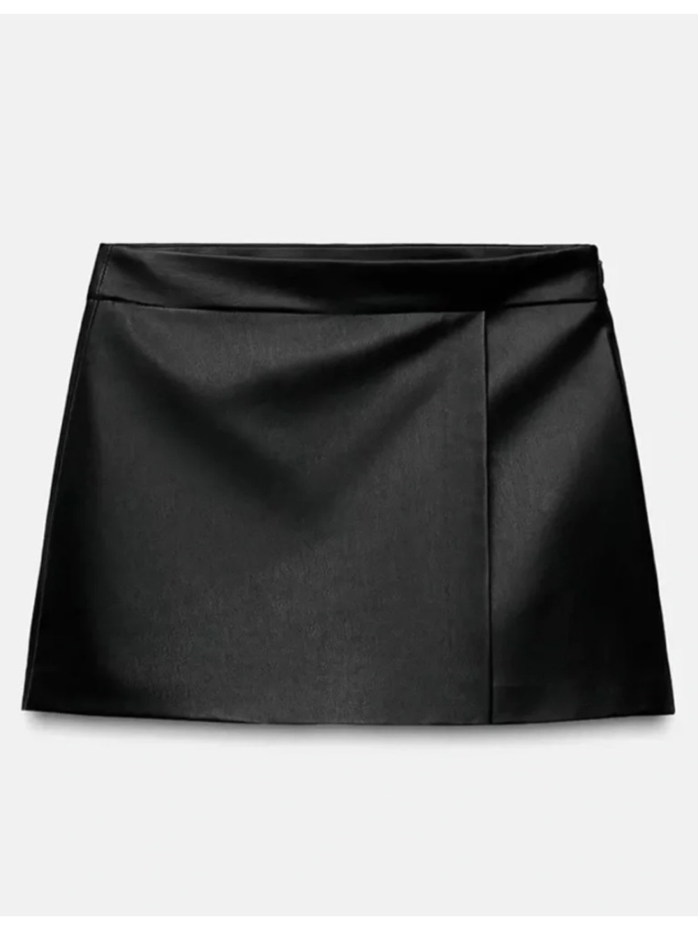Zara Black Leather Mini Skort